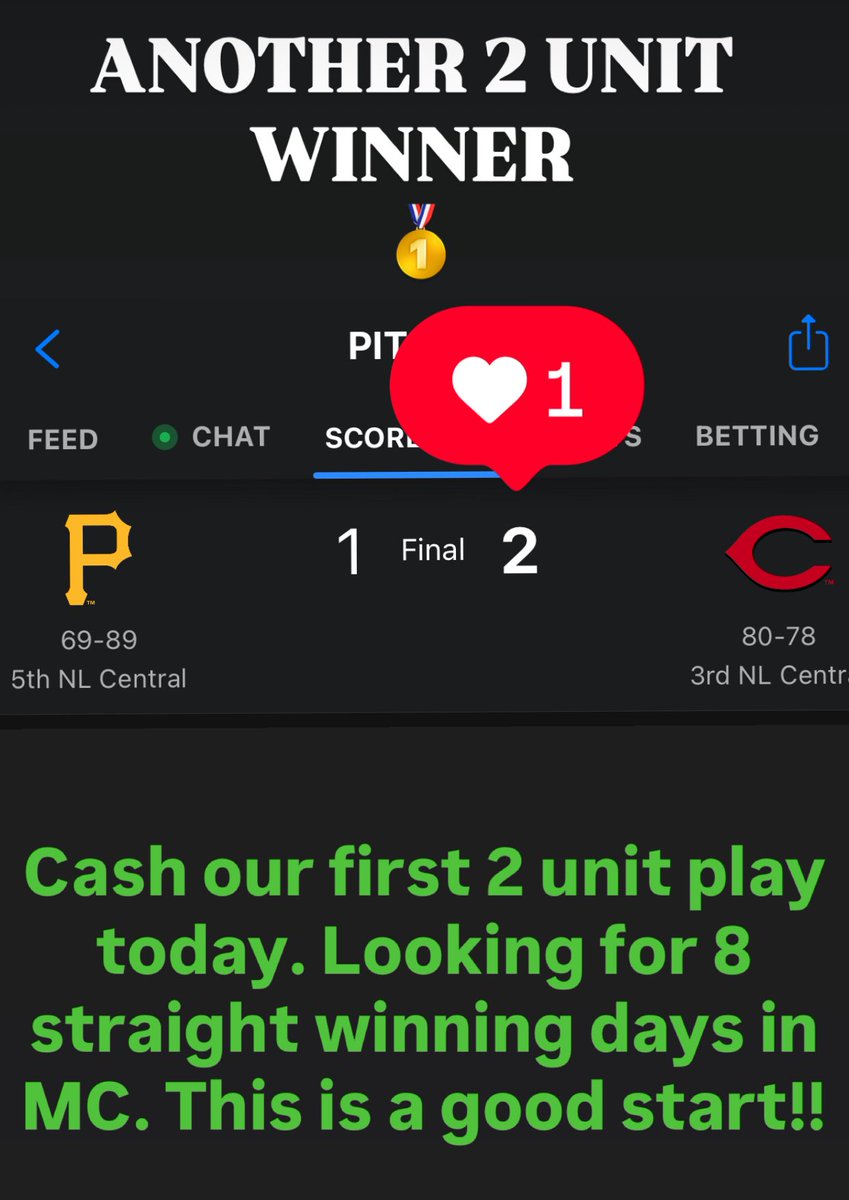 Going for 8 winning days in a row. This is a nice start.
