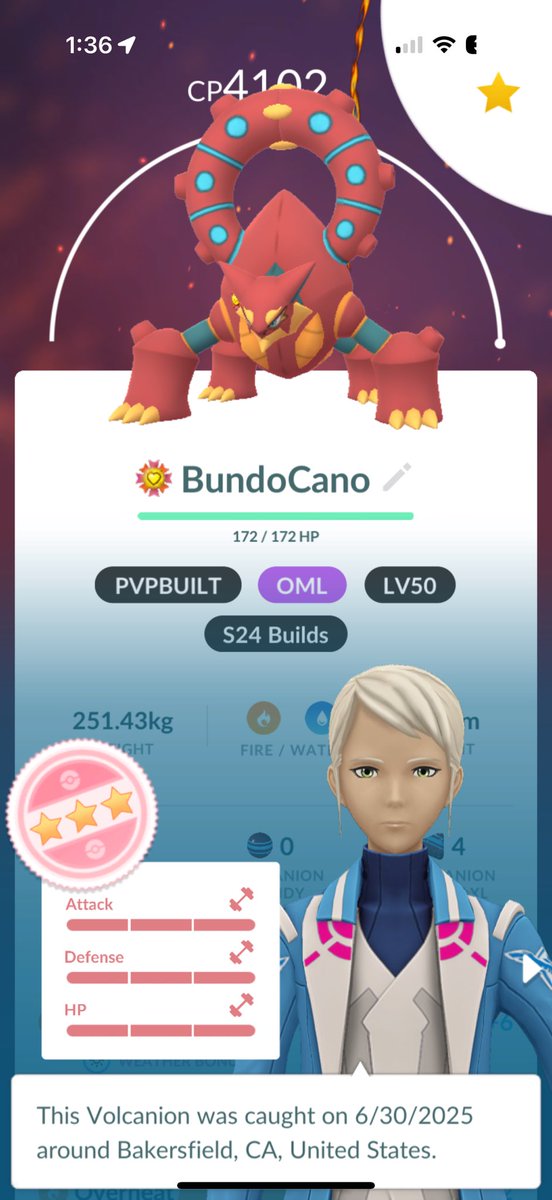 This isn’t the best thing I could’ve spent my bottle cap and 290ish Rare XL Candies on, but I’m proud to finally have my Volcanion hyper trained and maxed (my 69th Level 50 Build lol). That last HP task was so annoying😭😭I’m not counting on a return on investment at all lmfao