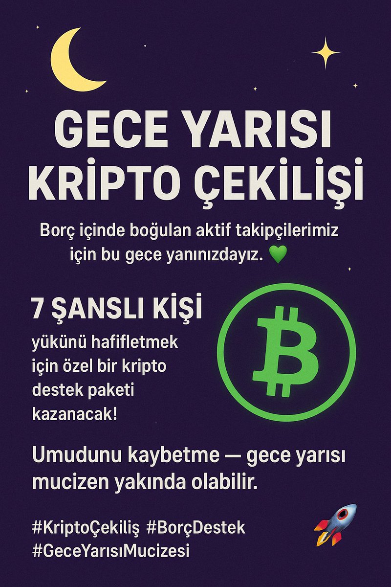 Bu gece yarısı harika teklifine katılmak için

Trc20 cüzdan adresinizi bırakın

Borç geçmişinizi yorumlar bölümüne yazın.

Beğenin ve retweetleyin