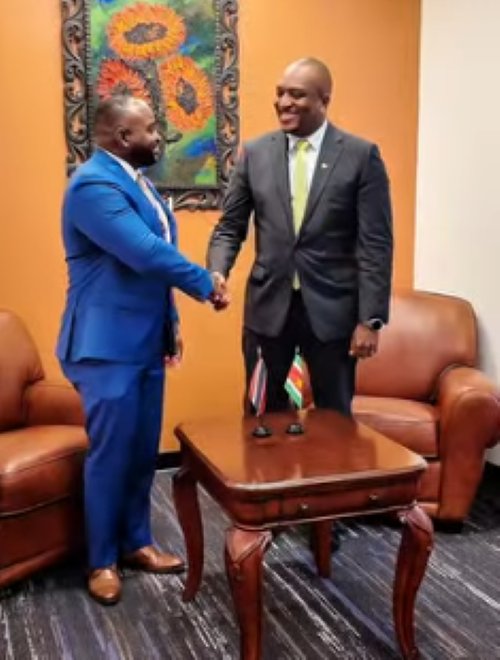 Minister Melvin Bouva met with colleague Minister Sean Sobers of Trinidad and Tobago, on the margins of the UNGA2025, on Monday September 22, 2025. Key areas of discussion included  strengthening the partnership in opportunities in the oil and gas sector