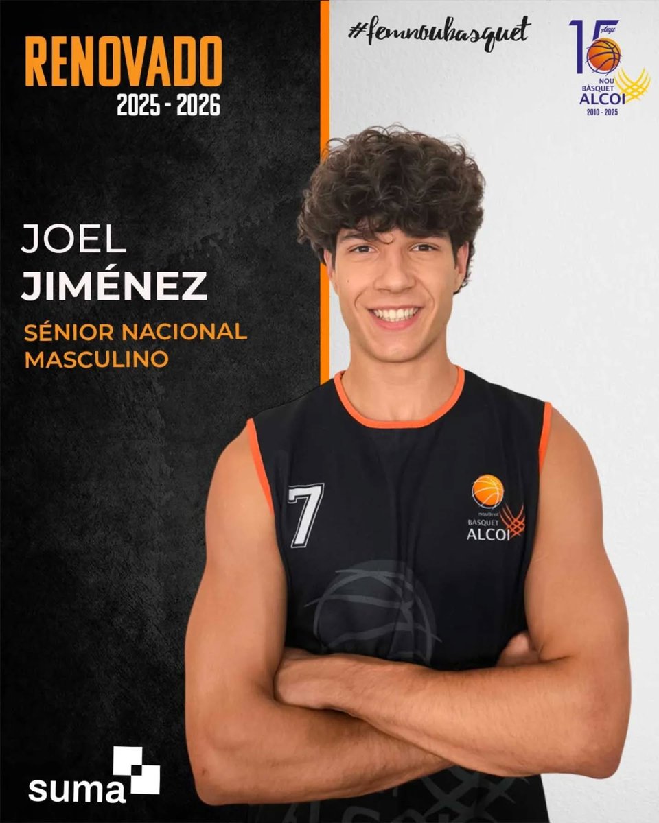ℝ𝔼ℕ𝕆𝕍𝔸ℂ𝕀Óℕ | 𝕊Éℕ𝕀𝕆ℝ ℕ𝔸ℂ𝕀𝕆ℕ𝔸𝕃 𝕄𝔸𝕊ℂ𝕌𝕃𝕀ℕ𝕆
 𝗝𝗢𝗘𝗟 𝗝𝗜𝗠É𝗡𝗘𝗭
Entra en su segunda temporada con nosotros.
Jugador exterior que el año pasado tuvo una gran evolución y se ganó su sitio en el equipo.
¡A por todas, Joel! 
#FemNouBasquetAlcoi
#NBAlcoi
