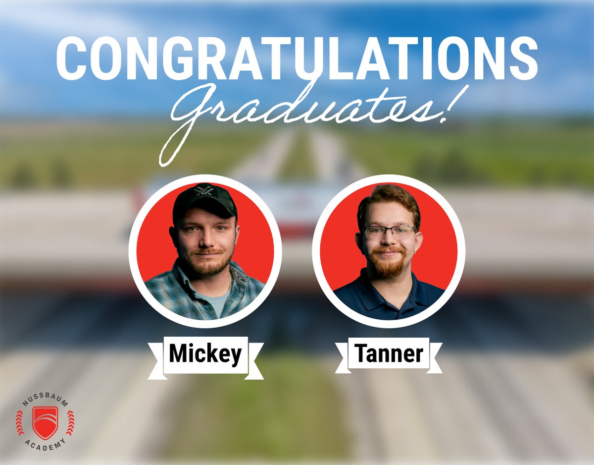 NussbaumTrans's tweet image. Congrats to Mickey and Tanner on graduating from the #TrainingProgram! 🥳🥳 They're officially #SoloCertified and ready for the next step in their careers. Great work, gentlemen! 
#People #Progress #PurposeDriven