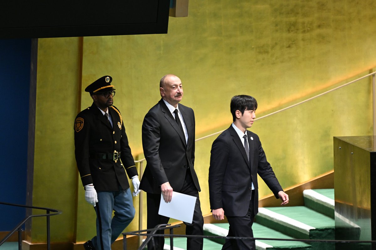 presidentaz's tweet image. President Ilham Aliyev delivered a speech at the 80th session of the UN General Assembly in New York

president.az/en/articles/vi…
