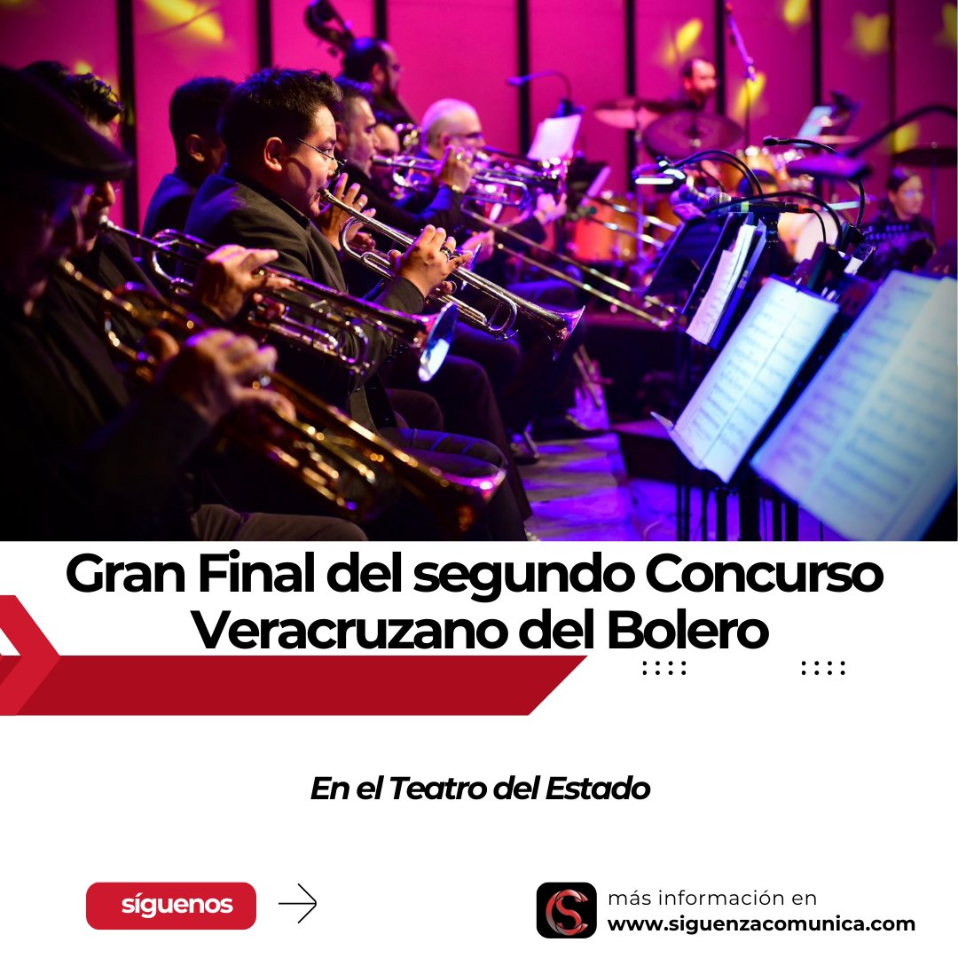 Con la participación de la OMX, este domingo, a las 18:00 horas, se realizará en el Teatro del Estado la Gran Final del segundo Concurso Veracruzano del Bolero, “Mtro. Rodolfo Sánchez Vega”.

siguenzacomunica.com/en-el-teatro-d…
