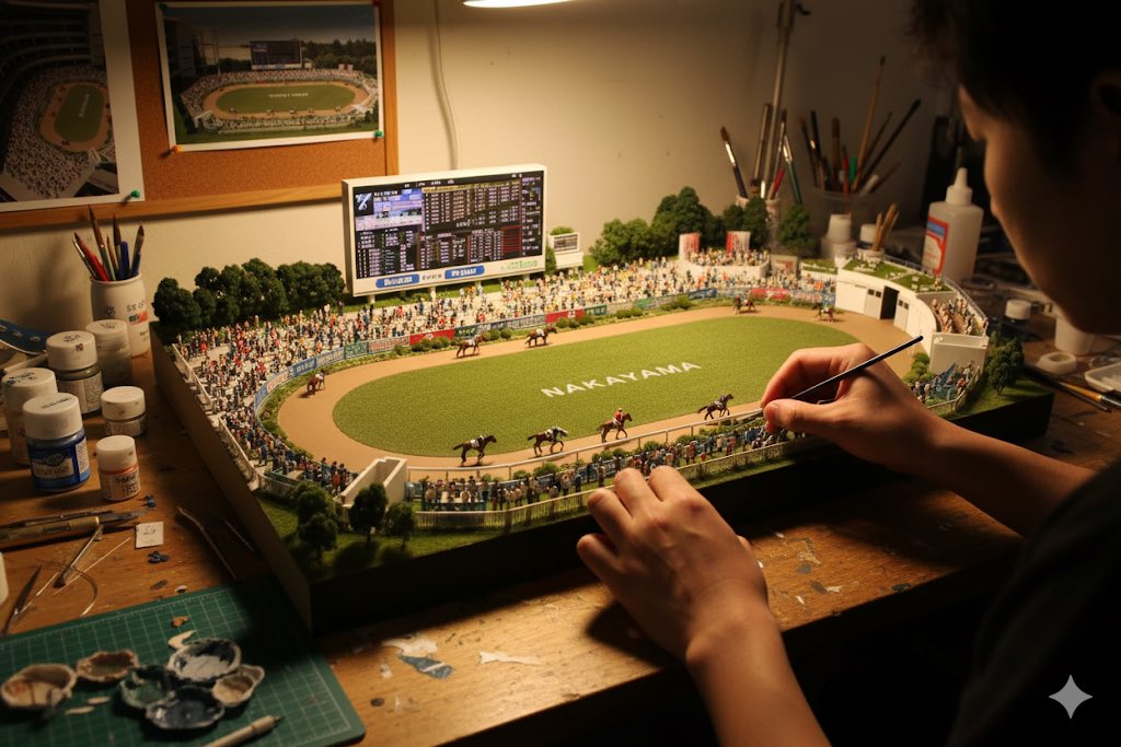 おはようございます😊️

中山競馬場のパドック作ってみました😃