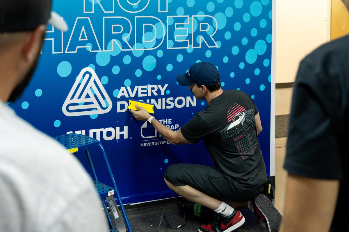 MutohAmerica's tweet photo. Day 1 of the Avery Wrap Class at MUTOH HQ is here! 🙌 We’ve got @justinpatewrapper leading two days of hands-on training, and students are gearing up to tackle wall, floor, and car wraps. Can’t wait to share their progress with you, stay tuned! 🤙
#MUTOH #WrapClass #CarWraps #EcoSolventPrinter #EcoSolventWrap @adgraphics_na