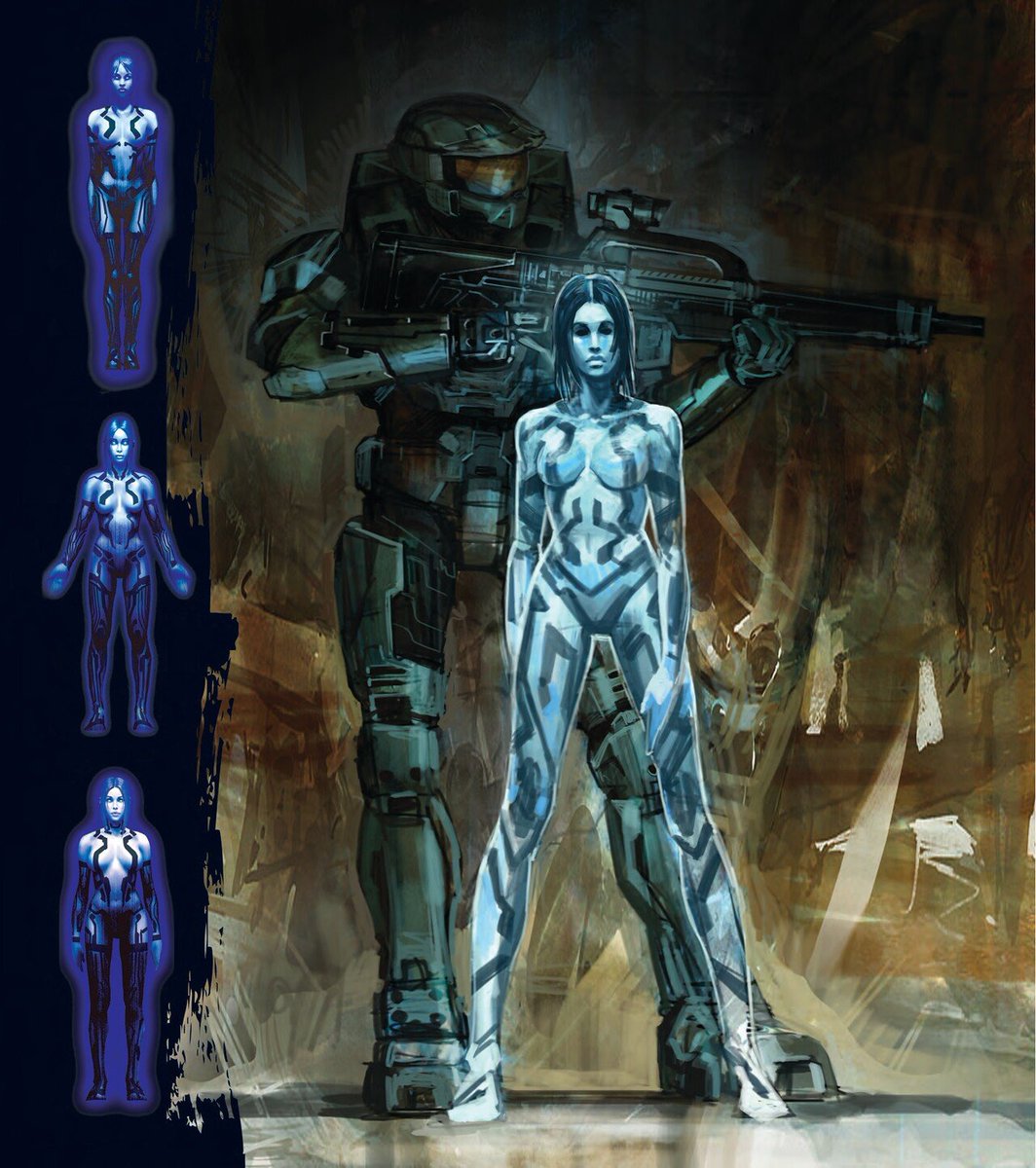 Halo 3 Chief &amp; Cortana concept art by Isaac Hannaford