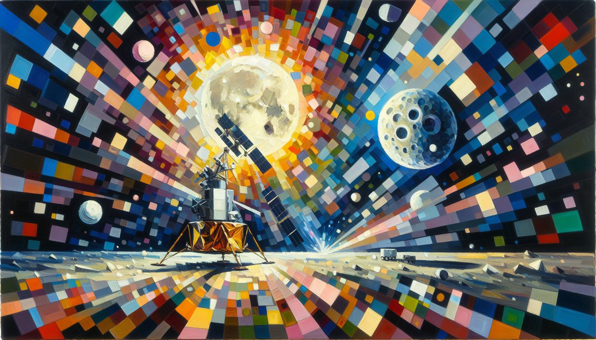 NftsDm's tweet photo. NASA's unmanned space probe, Surveyor 2, crashes into the Moon - September 25, 1966 
#MoonCrash #SpaceExploration #Picasso #OnThisDay https://t.co/T8YExwdLjJ