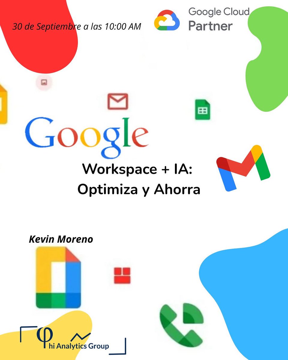 phi_analytics's tweet image. 🔑 Google Workspace + IA: Optimiza y Ahorra
💡 Aprovecha el poder de la inteligencia artificial en Google Workspace para agilizar procesos ¡Transforma tu negocio con herramientas inteligentes al alcance de tu
meet.google.com/uhc-ngki-wge
 #IA #Productividad #TransformaciónDigital