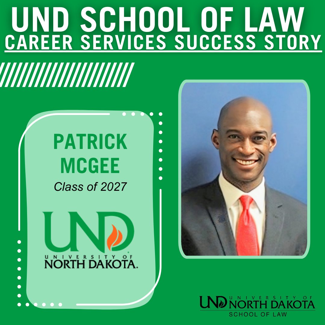 Congratulations to Patrick McGee, 2L, who has accepted an Externship with UND’s Division of Research &amp; Economic Development, where he will be gaining hands-on experience in research compliance &amp; legal review of contracts.

#UNDproud #UNDlaw