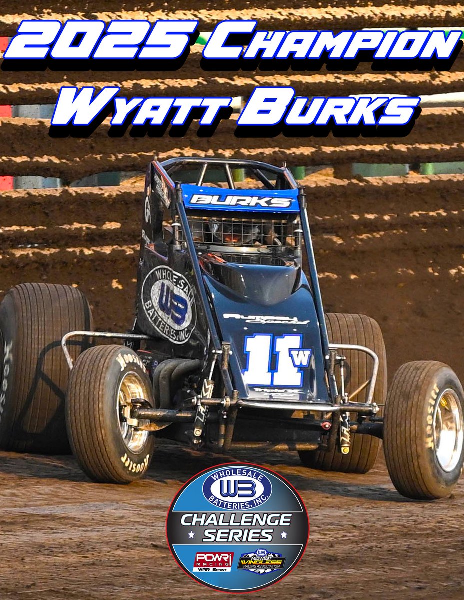 🏆 Wyatt Burks is the 2025 Wholesale Batteries POWRi WAR/MWRA Challenge Series Champion!

Consistency, determination, and strong finishes carried the Topeka, KS native to the top of the standings this season. Congrats, Wyatt! 👏

Read more: powri.com/news/?i=181887