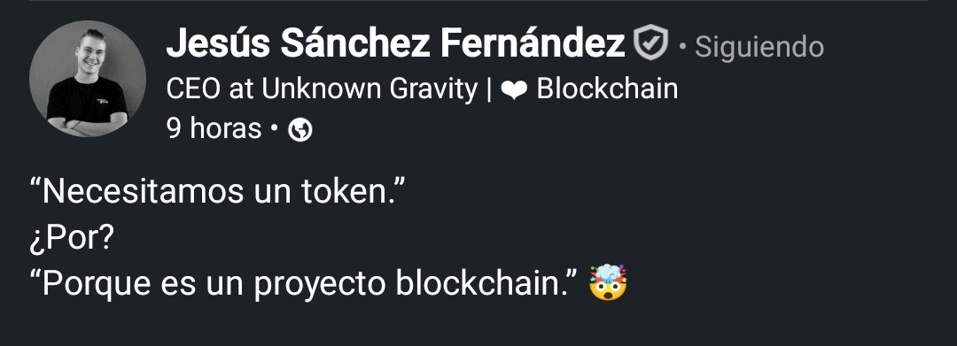 🎯 Buenísimo 😁 qué necesidad de forzar la relación blockchain-token.