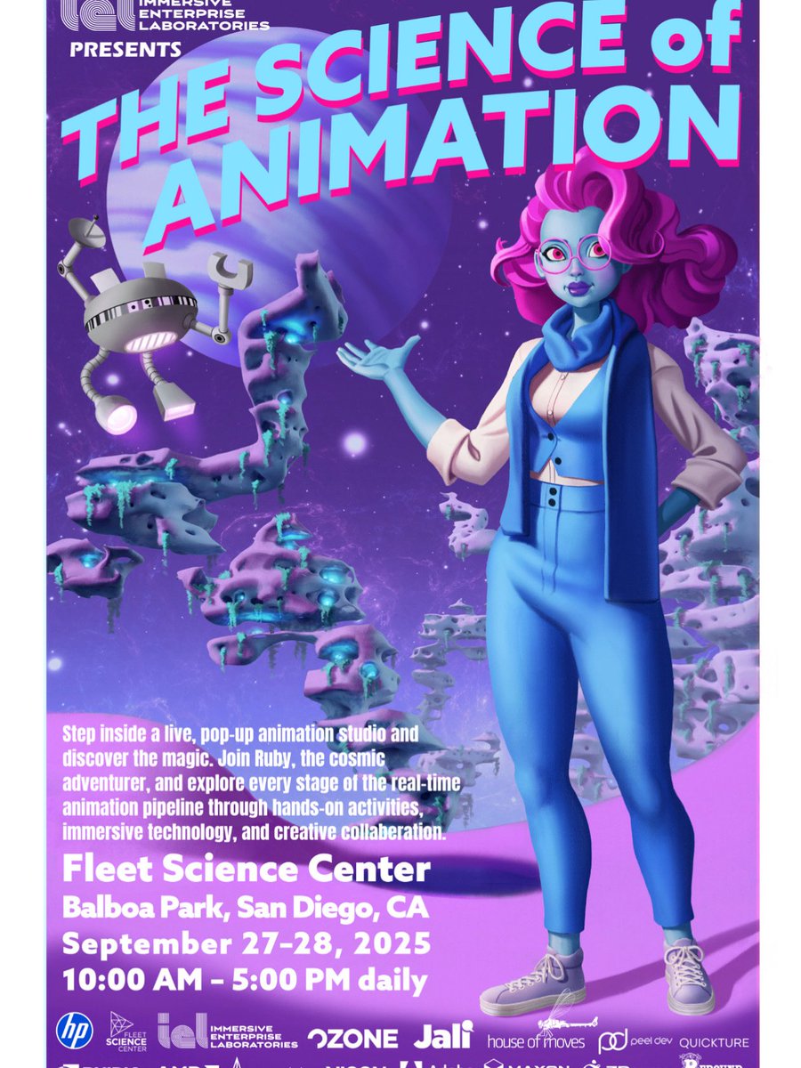wandameloni's tweet image. ✨🎬 Step inside the future of animation! 🎮✨ In San Diego this weekend. Check out The Science of Animation Pop-Up Studio.
📍 Fleet Science Center | San Diego
📅 September 27–28, 2025
🔗fleetscience.org/events/science…
#ScienceOfAnimation #FleetScienceCenter #SanDiego #animation