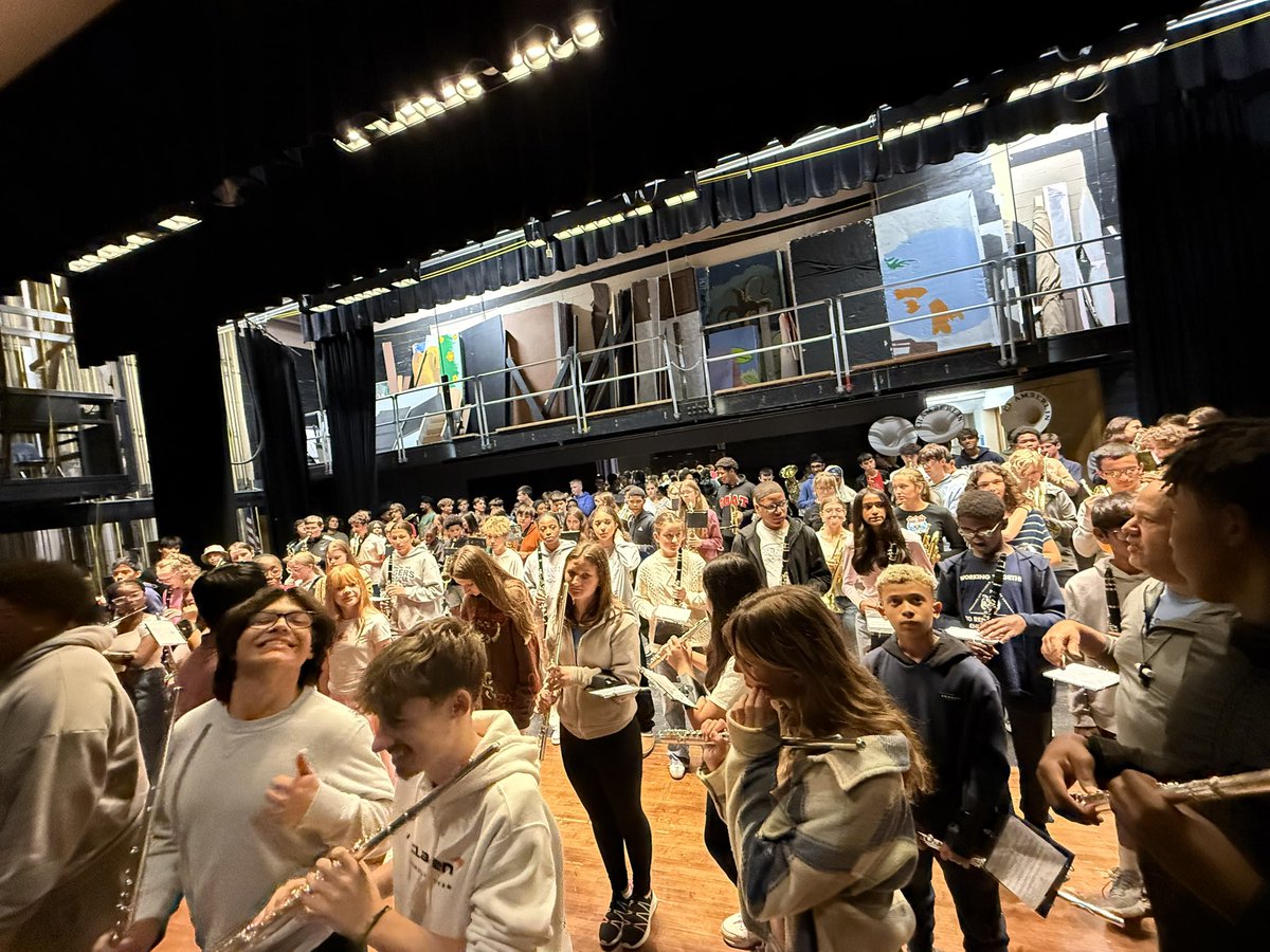 Our busy Week 6 is getting started!

Despite the weather, we were able to get our RBC &amp; THS Bands together in the RBC Auditorium!

Super fun to have over 200 Band students in one spot! Friday will be a blast!

Thanks to Mr. Resnick for prepping the future!

<a href="/RBCPrincipal/">RBCPrincipal</a>