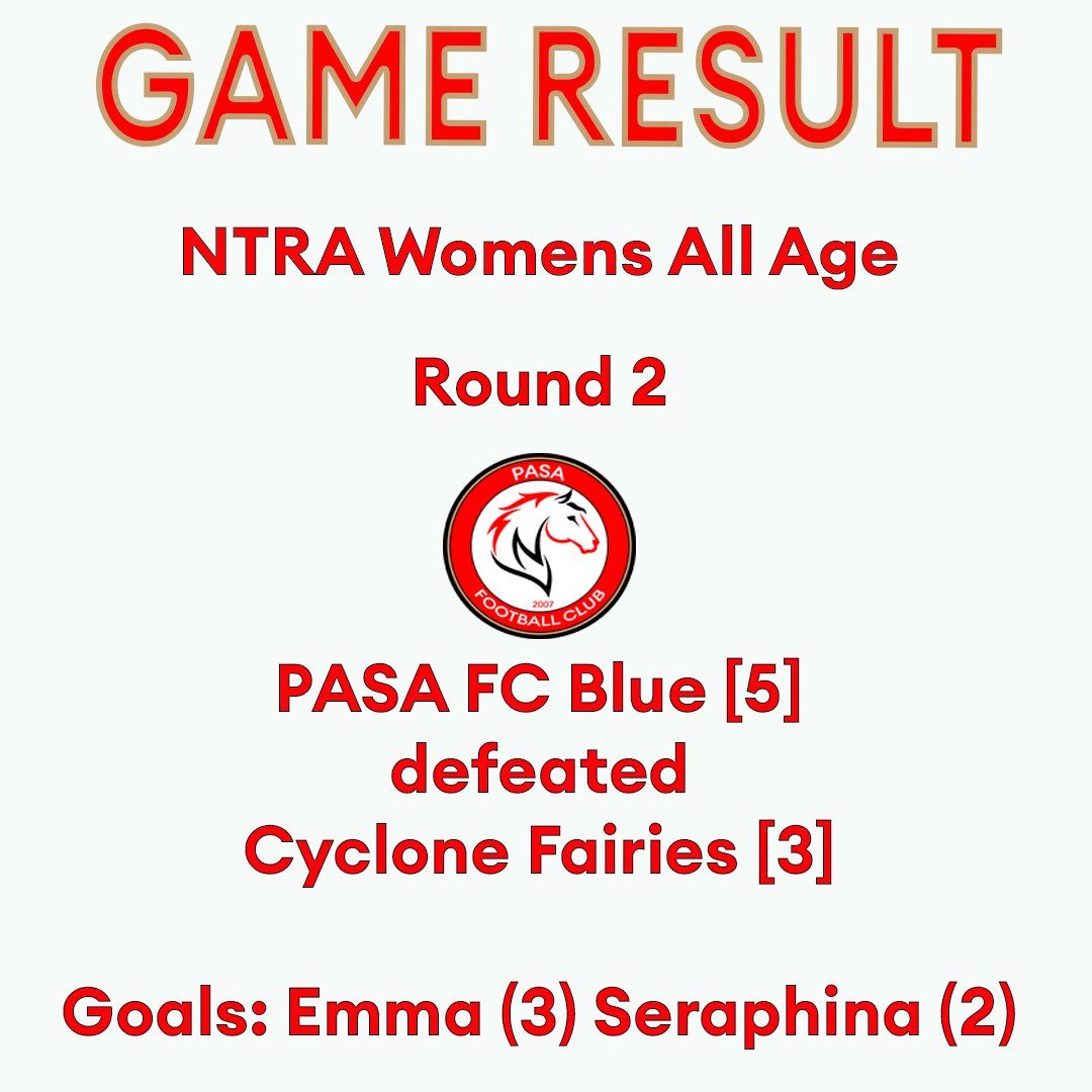 PASAFootball's tweet photo. ROUND 2 | Two huge wins for PASA FC in NTRA Women’s All Age  🔥 Blue storms home 5-3 and Red dominates 8-1! Unstoppable energy from both teams—bring on Round 3! #VamosPASA https://t.co/QpGCLYepem