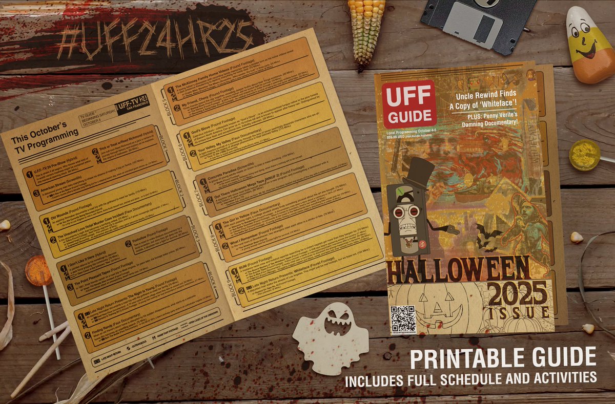 unnamedfootage's tweet photo. The U.F.F. - TV 24 Guide is out! What are you most excited to see? πΊπ
Festivities kick off Saturday October 4th at 12pm PT/3pm EST with an hour long preshow beforehand. Limited Edition #UFF24HR25 shirts + tickets available at https://t.co/oYZ3x49LyE πππΏπΌπΎβ οΈ https://t.co/MnmuBhShjn
