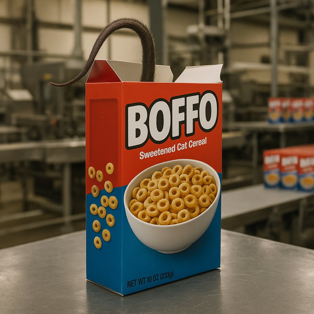 joelwittenauer's tweet photo. @iowahawkblog I'm Jerry Satterfield, product quality manager for the old Boffo line. We have issues with critters in the old production line. I'm looking for anyone who will listen to my new pest control proposal. https://t.co/5Sjf05ldEg