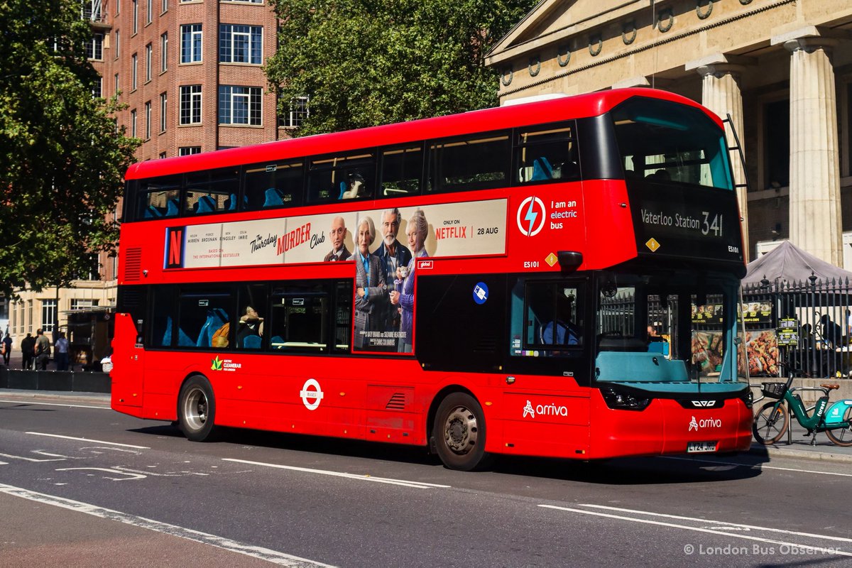 LDNBusObserver's tweet image. Arriva London: ES101 (LY24 JRO) - Route 341

© London Bus Observer
📅: September 19, 2025 | 📸: Canon EOS 250D