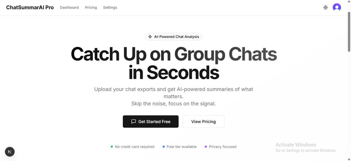 FJekems's tweet photo. Hi guys, this is ChatSummarAI - A Group Chat Digest Tool
ChatSummarAI is a web application that allows users to upload exported group chat files from WhatsApp and receive an AI-powered summary of the important information, removing noise like greetings and off-topic banter. https://t.co/YWKEOhg3SS