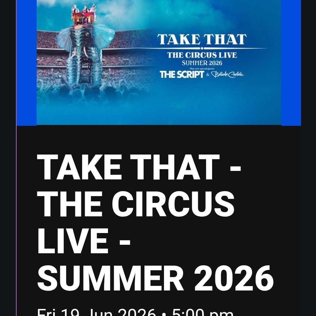 I am 43 years old but due to work had to get dad on ticket presale duty and after half an hour of stress he got them ❤ my 13th tour! <a href="/takethat/">Take That</a> <a href="/GaryBarlow/">Gary Barlow</a> <a href="/TicketmasterUK/">ticketmasteruk</a>