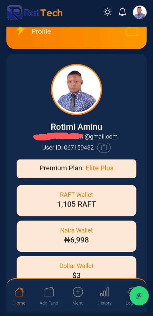 RotimiOfRaftech's tweet image. This is what your &quot;profile page&quot; looks like on the @GoRaftech App... 
We keep building so as to deliver the best!

$RAFT #Raftech $ION $ICE $RKC $WKC