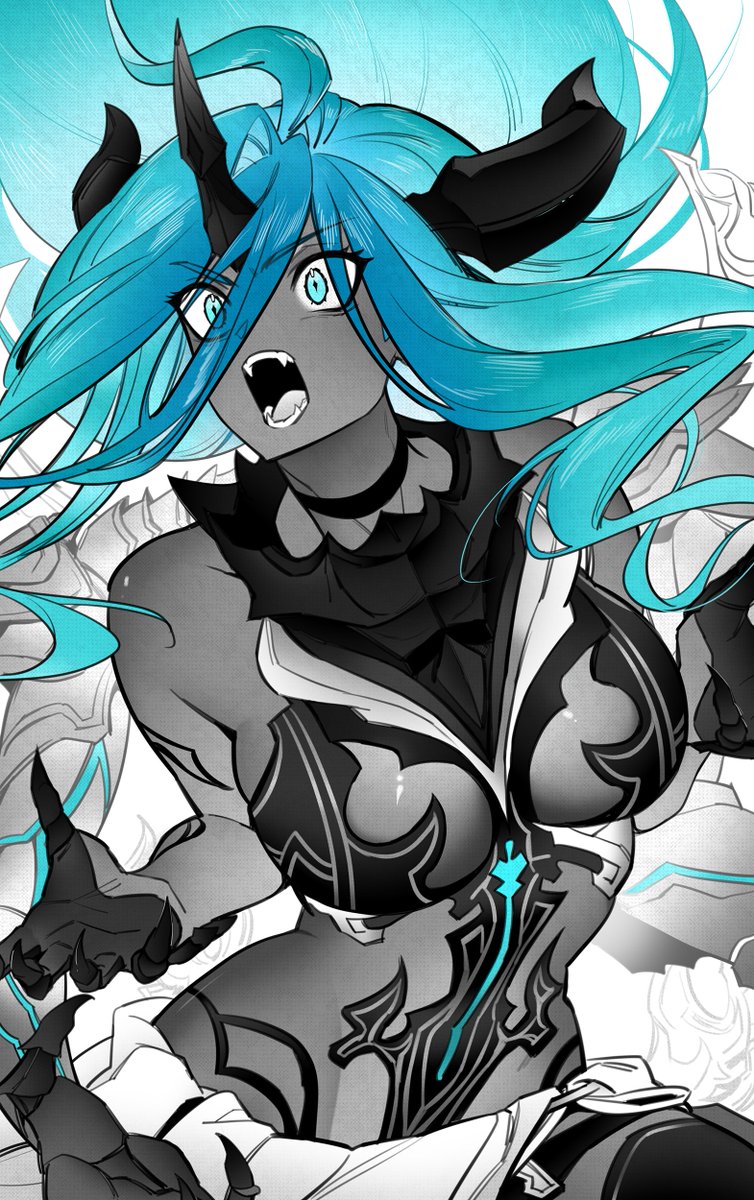 My half body Versusia sketch from <a href="/XiaFei97/">Xia Fei | 夏菲</a> was just received today! Xia Fei's an incredibly kind and skilled artist, i got nothing but nice words to say about how this went. 🥹