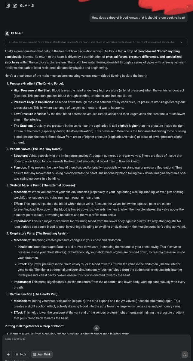 YapaPulla's tweet image. #LLMChat
How does a drop of blood knows that it should return back to heart

All explain the same, but Grok is concise unless user asks for more explanation...