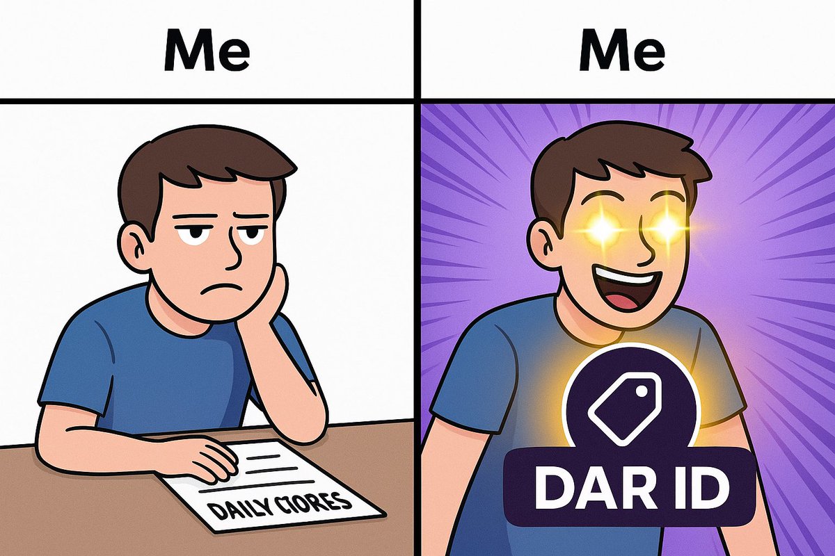 chilling freakš„„ @VESTN_io (@pritaayup) on Twitter photo The fun part about <a href="/DarOpenNetwork/">DAR Open Network</a> isnāt just creating a DAR ID⦠itās the quests
Every day you can:
ā
Do simple tasks
ā
Earn XP & rewards
ā
Level up your DAR ID
Itās like turning daily actions into progress
Who else is grinding quests today? š The fun part about <a href="/DarOpenNetwork/">DAR Open Network</a> isnāt just creating a DAR ID⦠itās the quests
Every day you can:
ā
Do simple tasks
ā
Earn XP & rewards
ā
Level up your DAR ID
Itās like turning daily actions into progress
Who else is grinding quests today? š