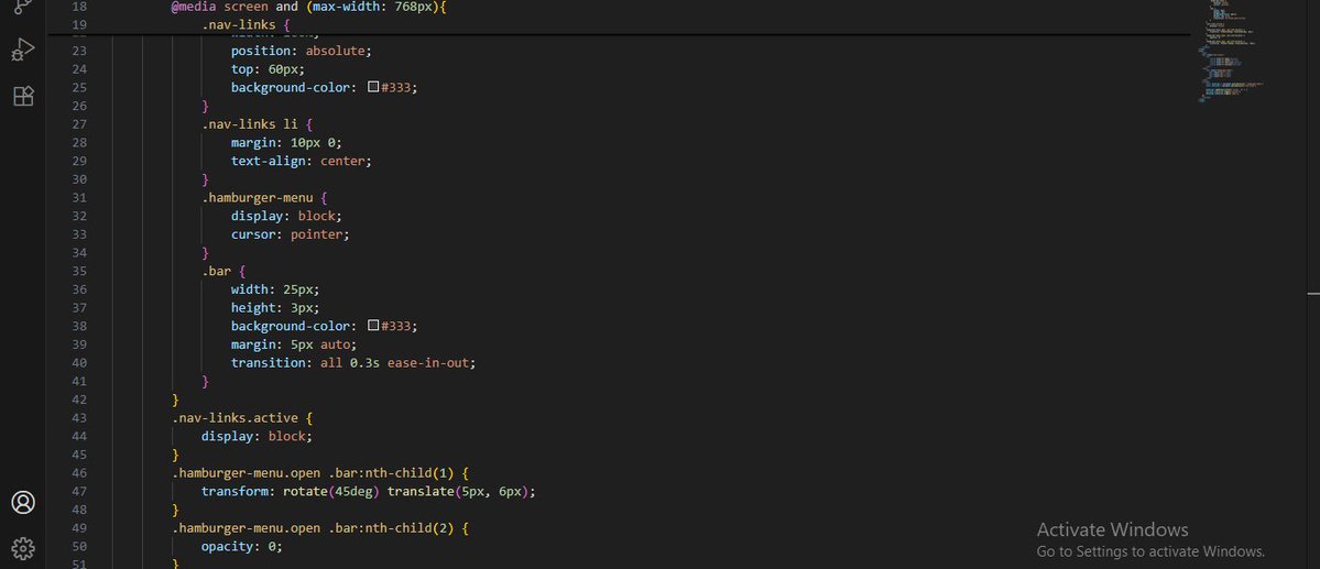 Xetron01's tweet image. Day 17/30:
#30DaysofCodeChallenge
Built a navbar that turns into hamburger menu on mobile
Feeling like a real web dev now
I'm not able to post the complete images that is 5, because of X limit