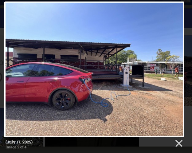 NTrenewables's tweet photo. Our AEVA member Noddy has advised us on the new level 2 charger out at Timber Creek on the Victoria Highway. https://t.co/EQQDrpMuLI Thank you https://t.co/EvNSfl7wMN https://t.co/nhMdgCMEpj