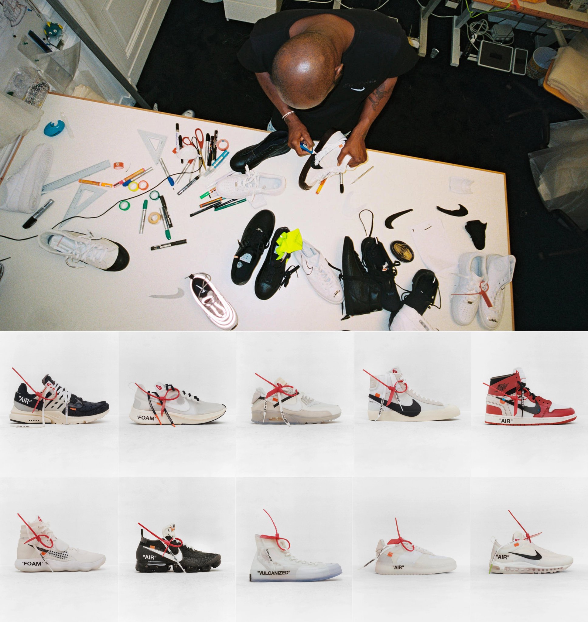 OFF-WHITE Virgil Abloh フィギュア スニーカー付き リアル過ぎる！オフ ホワイト x エア ジョーダン1 ミニ