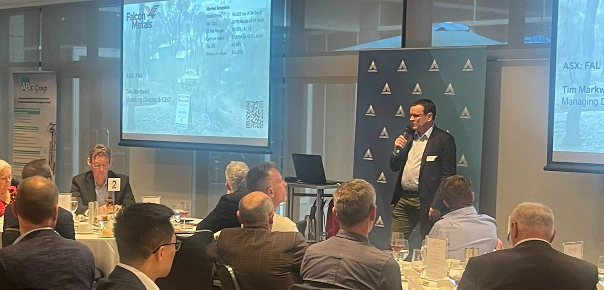 Our Managing Director Tim Markwell welcomed the opportunity to present at AMEC's event held in Melbourne yesterday. Tim outlined the initial success of our #exploration (1.2m @ 543g/t Au) &amp; opporunity ahead at #BlueMoon.

$FAL #Gold