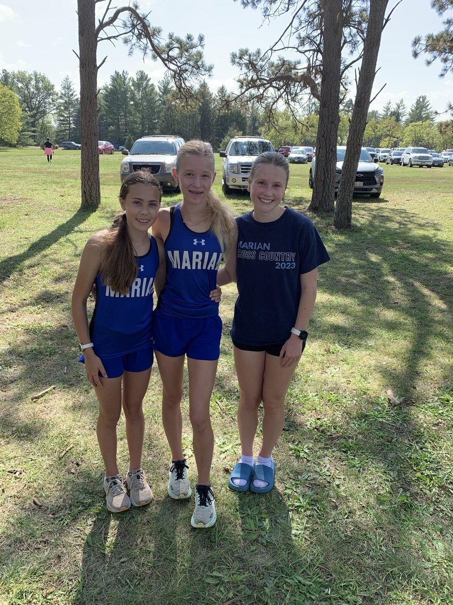 The Marian CC team brought home 7 medals from the Lincoln North Star Meet.  In the Varsity Race they were Mabel Henningsen 4th, Maya Freyer 5th, Reese Lancaster 12th, &amp; Lena Sabata 15th!!!  In the JV Race they were Elizabeth Morgan 1st, Louise Walker 3rd, &amp; Maeve Wharton 7th!!!