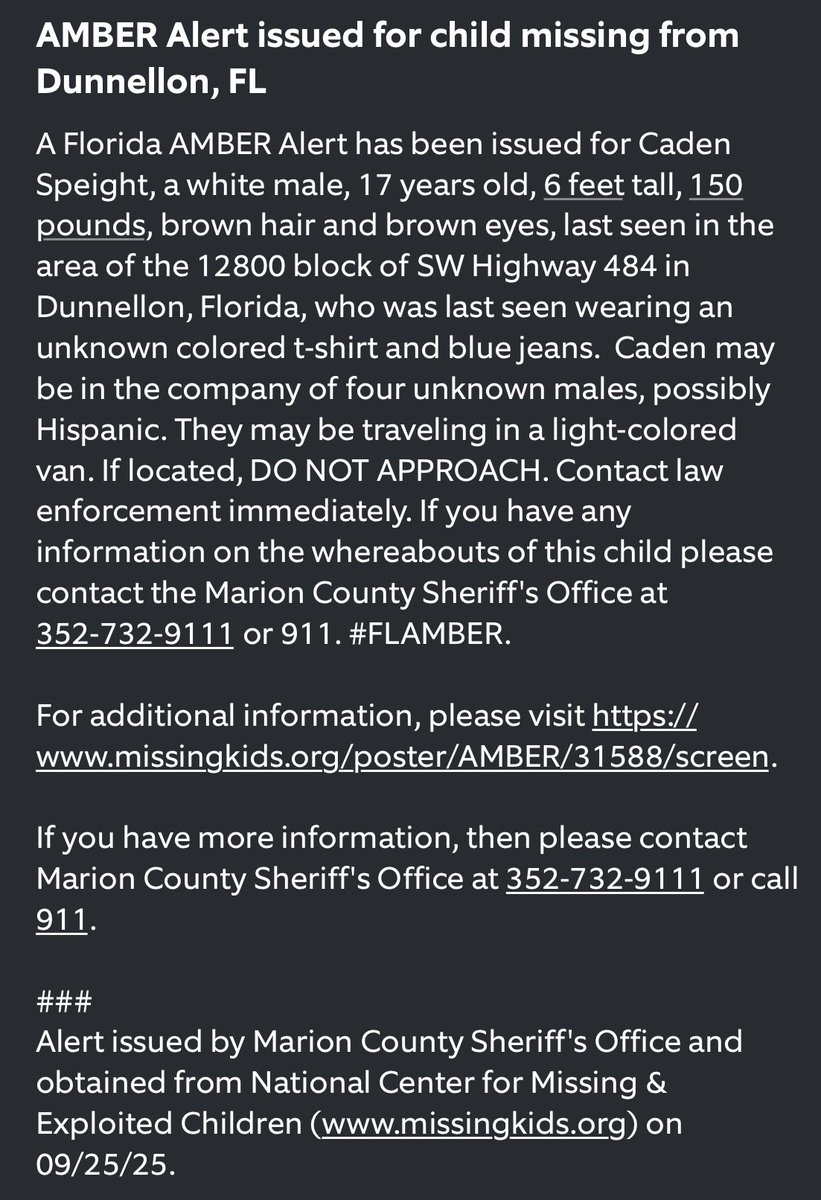 MegsCrimeWatch's tweet image. ABDUCTED CHILD #AmberAlert #FLMissingChild
Please Share!
This is a good family. Please take a moment and help them spread the word!