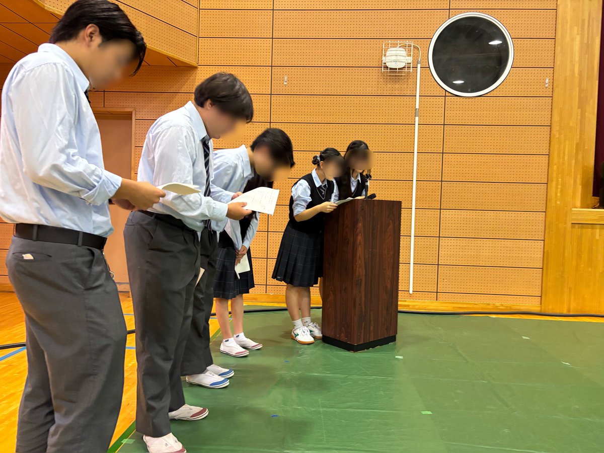 sansho07406640's tweet image. 【９月26日】三商祭初日のようす

本日は三商祭（文化祭）初日です。本日は校内公開で実施し、明日は一般の方にもお越しいただき実施します。
８時40分から開会式を行いました。
文化祭実行委員長や生徒会長からの挨拶の後、参加団体からの来場アピールがありました。