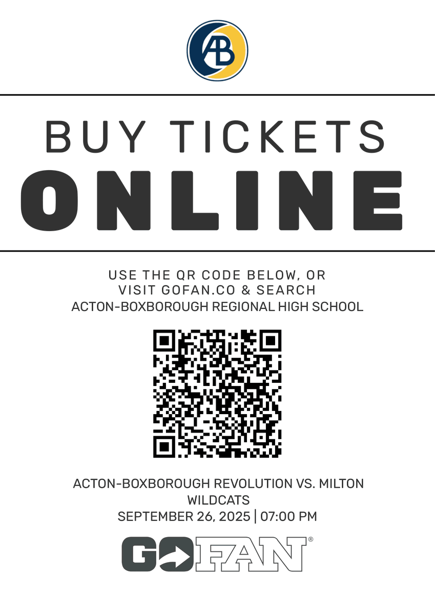 ABRevsAthletics's tweet image. Week 3⃣ Football in Acton!!

Buy your tix in advance for tomorrow's 7pm matchup between the Wildcats of Milton &amp;amp; your AB Revolution, as we celebrate First Responders Night @ Leary Field! All first responders get free admission w/ active duty badge/ID! #JoinTheRevolution 🔄🏈🔥