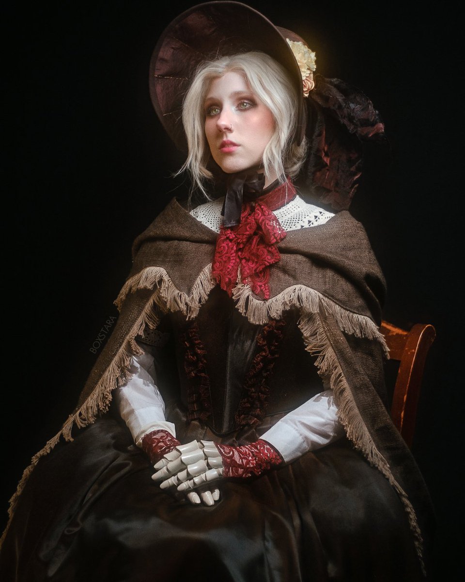 My finished cosplay build of The Doll from Bloodborne!

I used this beautiful artwork by <a href="/bleeding_sun/">Lia ⋆.˚🦇⋆</a> as my inspiration all throughout this build and decided to recreate it now that the build is done ❤️

📷: <a href="/MorganClicksCa/">Morgan Clicks Cameras</a> 
🪡: <a href="/boxstara/">Boxstara Cosplay</a>