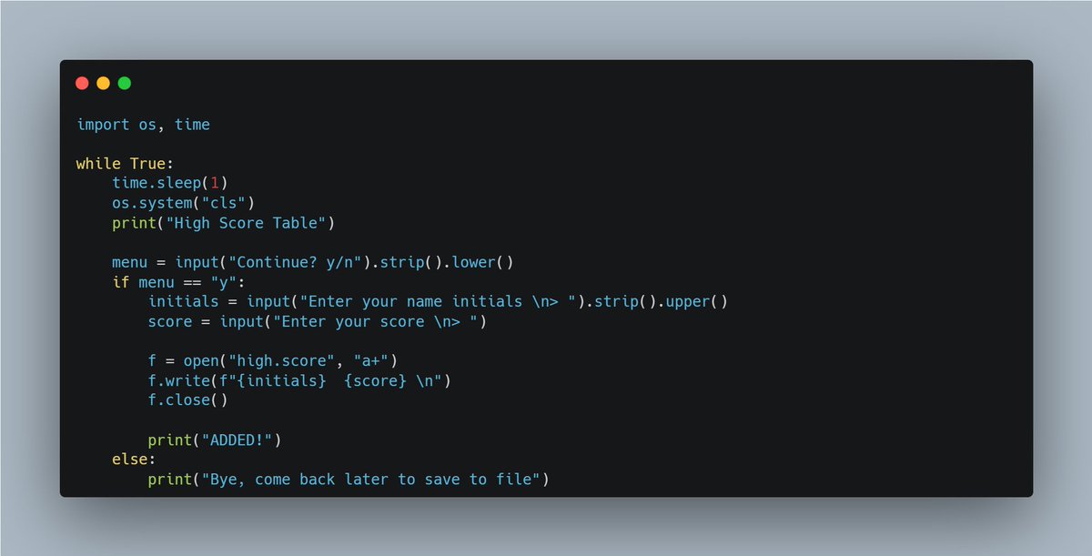 dkingony's tweet image. Day 48 of 100
Saving to file with #Python👨🏾💻
Today, I learnt something very unique - how to write and save to a file from the console in python.
Fun fact: You can actually cause an infinite loop in your file while writing into it, I did.😂
#Replit100DaysOfCode #LearnInPublic
