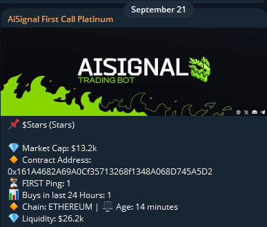AISIG WIN! 
$STARS 
FIRST MC: 13.2k
ATH: 1.67M
GAIN: (126x) 12600% 

<a href="/AiSignalBot/">AI Signal bot | $AISig</a> <a href="/aibasebot/">AiBase</a> <a href="/dragonpro_ai/">dragonpro</a>