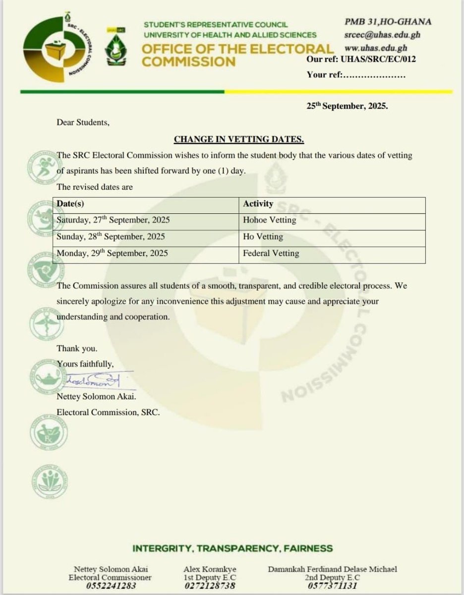 uhas__src's tweet image. 📍📍📍📍
Aspirants are kindly advised to take note of the revised dates.
Thank you.
