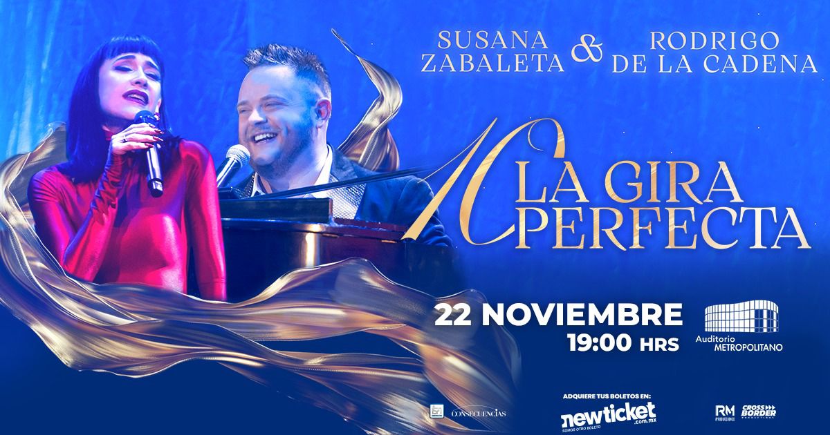 🎤✨ ¡La #GiraPerfecta llega a Puebla!
Este 22 de noviembre | 19:00 hrs, Susana Zabaleta y Rodrigo de la Cadena harán vibrar el Auditorio Metropolitano con una noche de boleros. 🎶💞

🎟️ Boletos en NEWTICKET 

#ConciertoPuebla #NocheDeBoleros