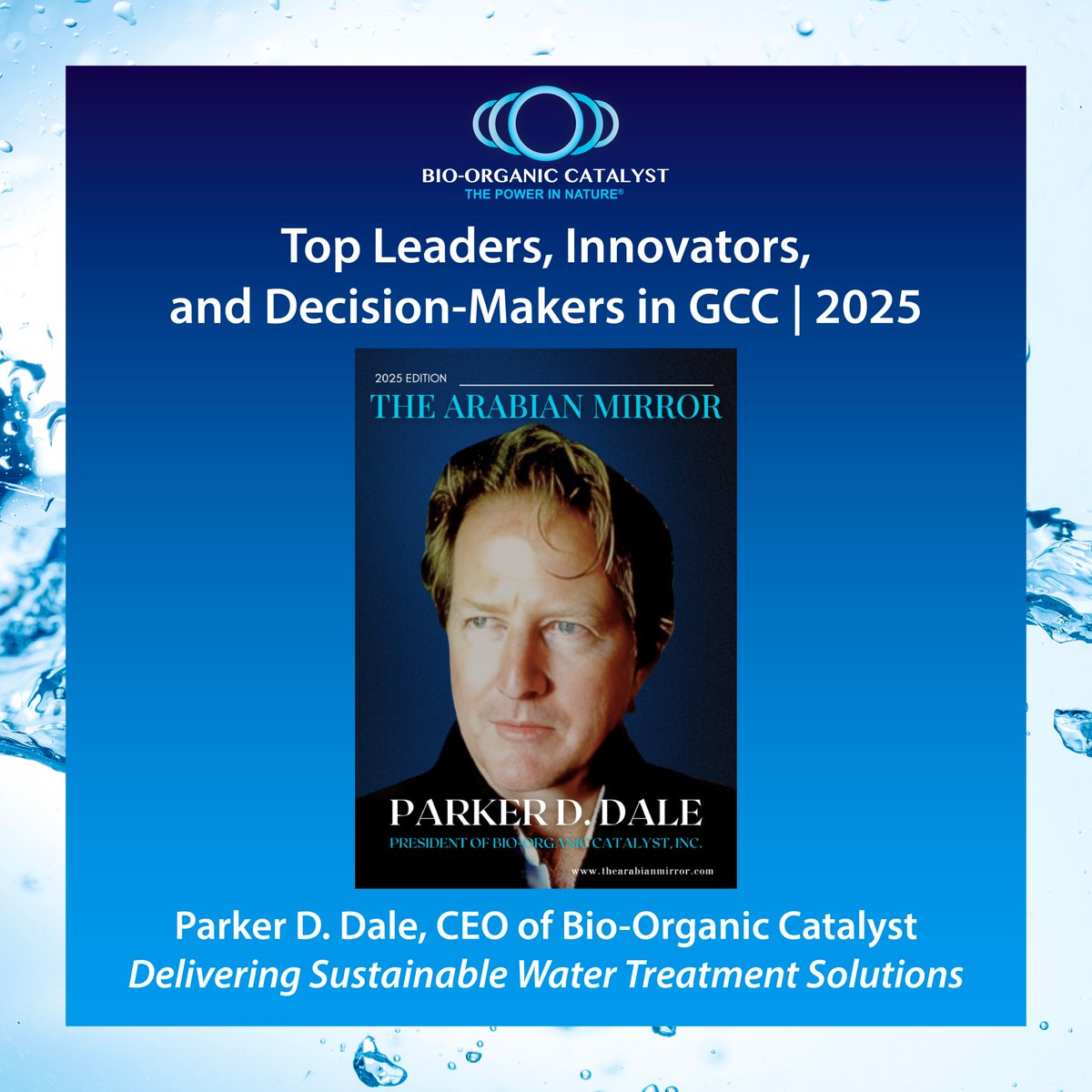 🌍Breaking Barriers in the GCC! Meet Parker D. Dale, CEO of Bio-Organic Catalyst, Inc., a leader pioneering sustainable water treatment with biocatalytic technology. Driving change, setting green standards, and inspiring the future. 💧
🔗 thearabianmirror.com/breaking-barri…

#watertreatment
