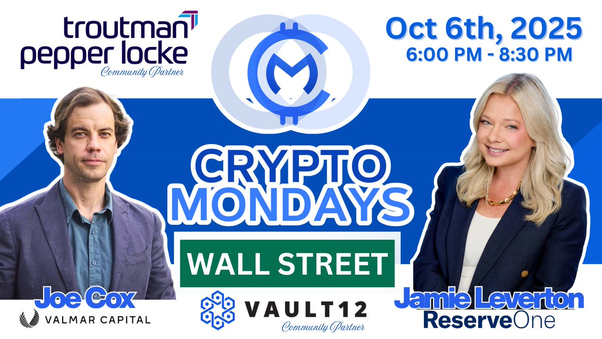 CryptoMondays NYC (@CryptoMondaysNY) / Posts / X