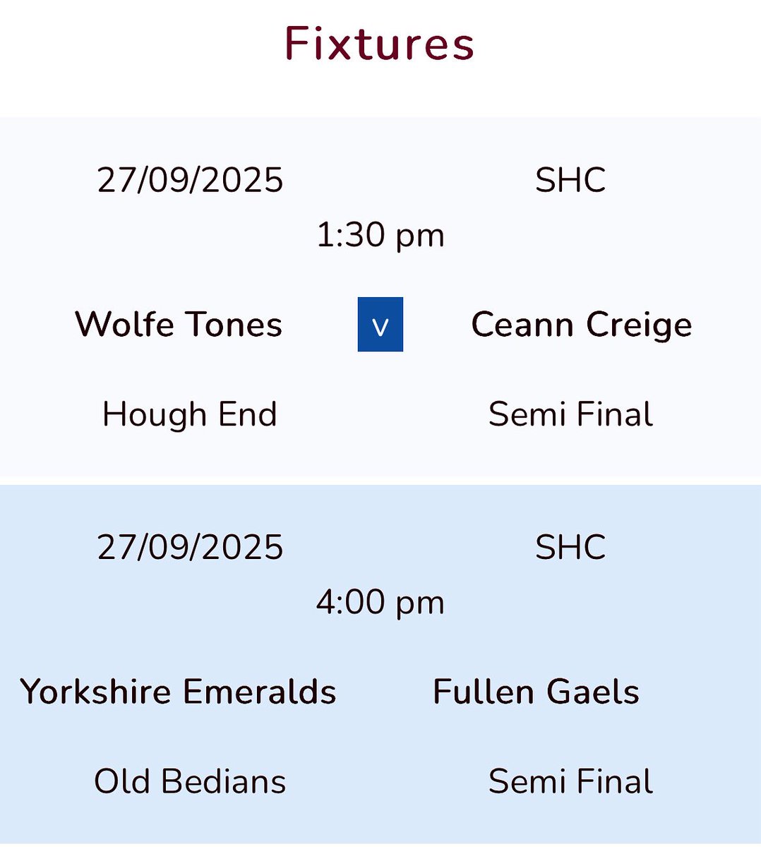 SHC Semi Finals this Saturday 👇