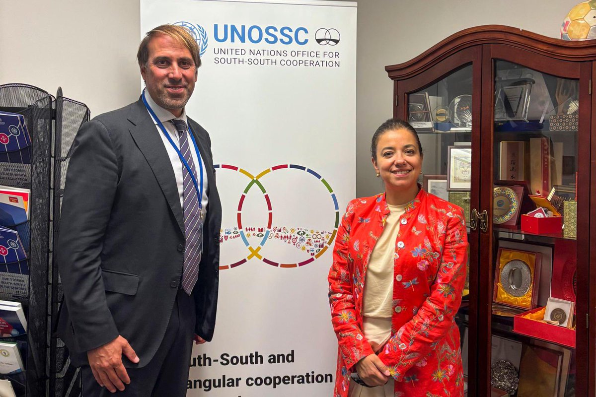 While in New York, Director Marco Rusconi met <a href="/UNOSSC/">UNOSSC</a> Director Dima Al-Khatib. Discussed possible collaborations in support of #SouthSouth &amp; #TriangularCooperation. Strengthening capacities and sharing best practices are key to advancing development goals across the #GlobalSouth