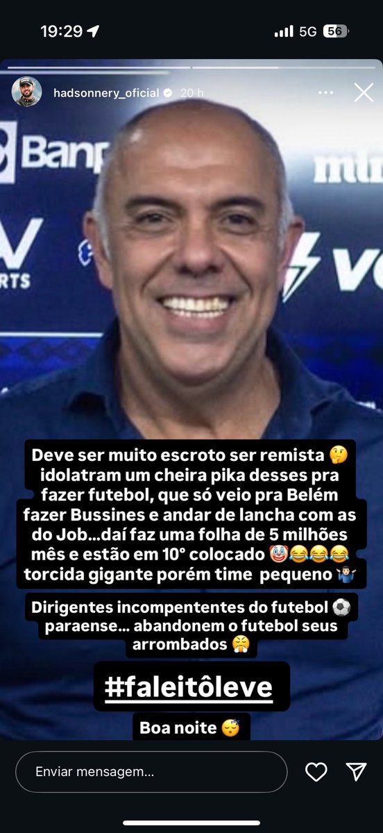 “Hadybala dispara contra Marcos Braz” seria uma grande manchete
