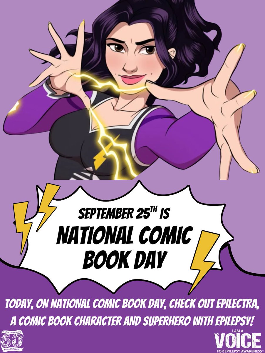 BCEpilepsy's tweet photo. As today is #NationalComicBookDay, let's talk about Epilectra, a comic book character and superhero with #epilepsy! Visit https://t.co/1KYyJbixEa to learn where you can get a copy of the Epilectra graphic novel series from! #EpilepsyAwareness #ComicBookDay #Epilectra https://t.co/KD4B6EEYl9