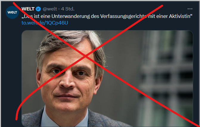 wenig_worte's tweet photo. WELT unter @JPBurgard mittlerweile Parolen-Schleuder für unkommentiert rechtsextreme Lügen mit dem Ziel der Diffamierung und Delegitimation des obersten deutschen Gerichts.

Erbärmlich, sogar für Axel Springer. https://t.co/twRY2taH9V