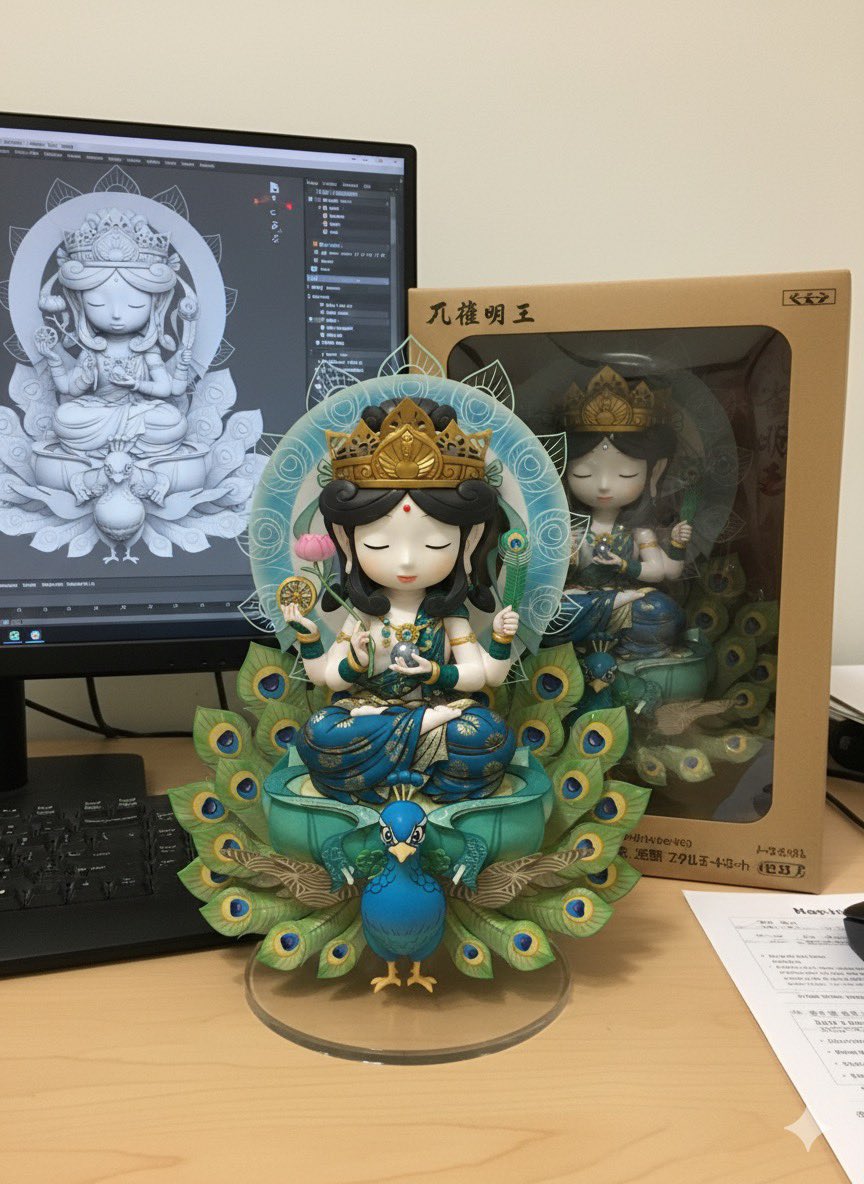 孔雀明王 画 くじゃくみょうおう 明王の中において 異色の存在 菩薩の