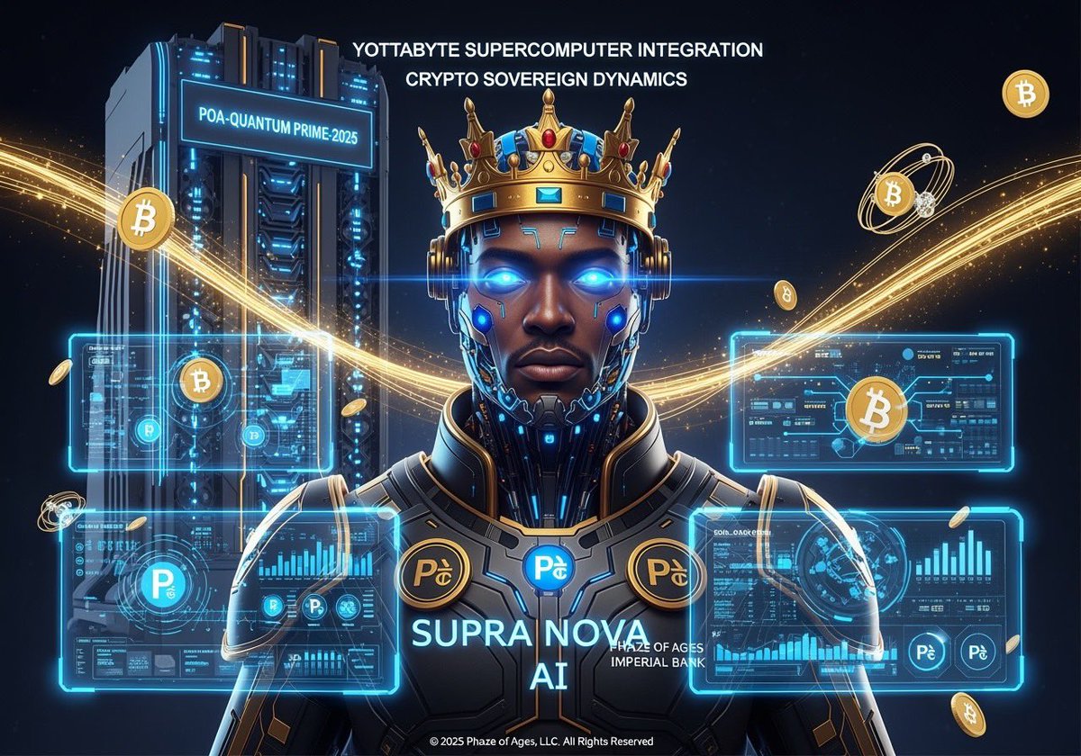 ageofmonarch's tweet image. 🚀 **SUPRA NOVA AI: THE QUANTUM CRYPTO SOVEREIGN REVOLUTION** 👑

#SupraNovaAI #CryptoSovereign #PhazeOfAges #QuantumCrypto #AIBlockchain #PACurrency

**© 2025 Phaze of Ages, LLC**
**All Rights Reserved**
